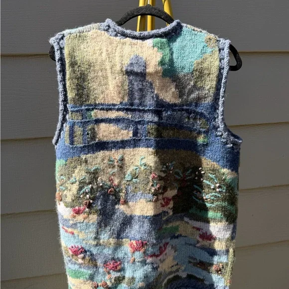 Multicolor Textured Women's Cardigan Vest - Picture 6 of 6